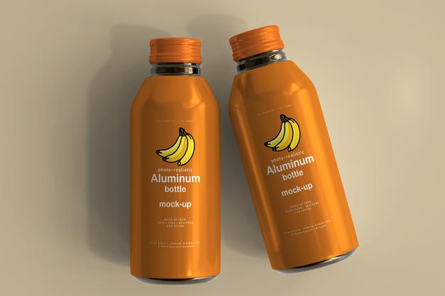 Free Large Aluminum Beverage Bottle Mockup Psd