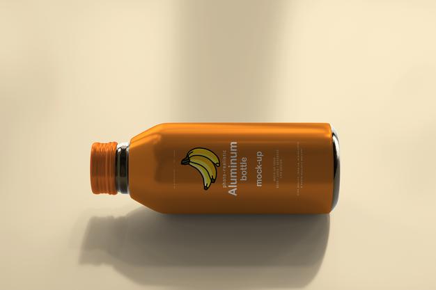 Free Large Aluminum Beverage Bottle Mockup Psd