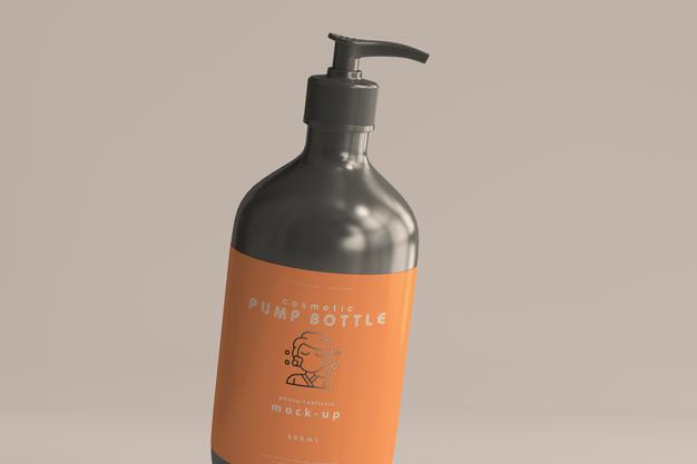 Free Large Pump Bottle Mockup Psd