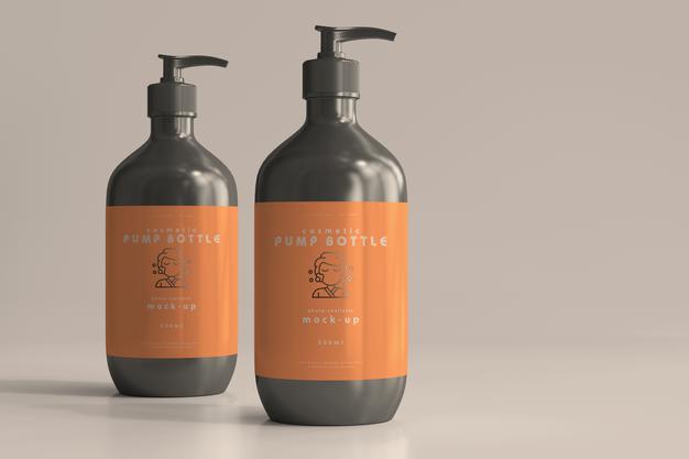 Free Large Pump Bottle Mockup Psd