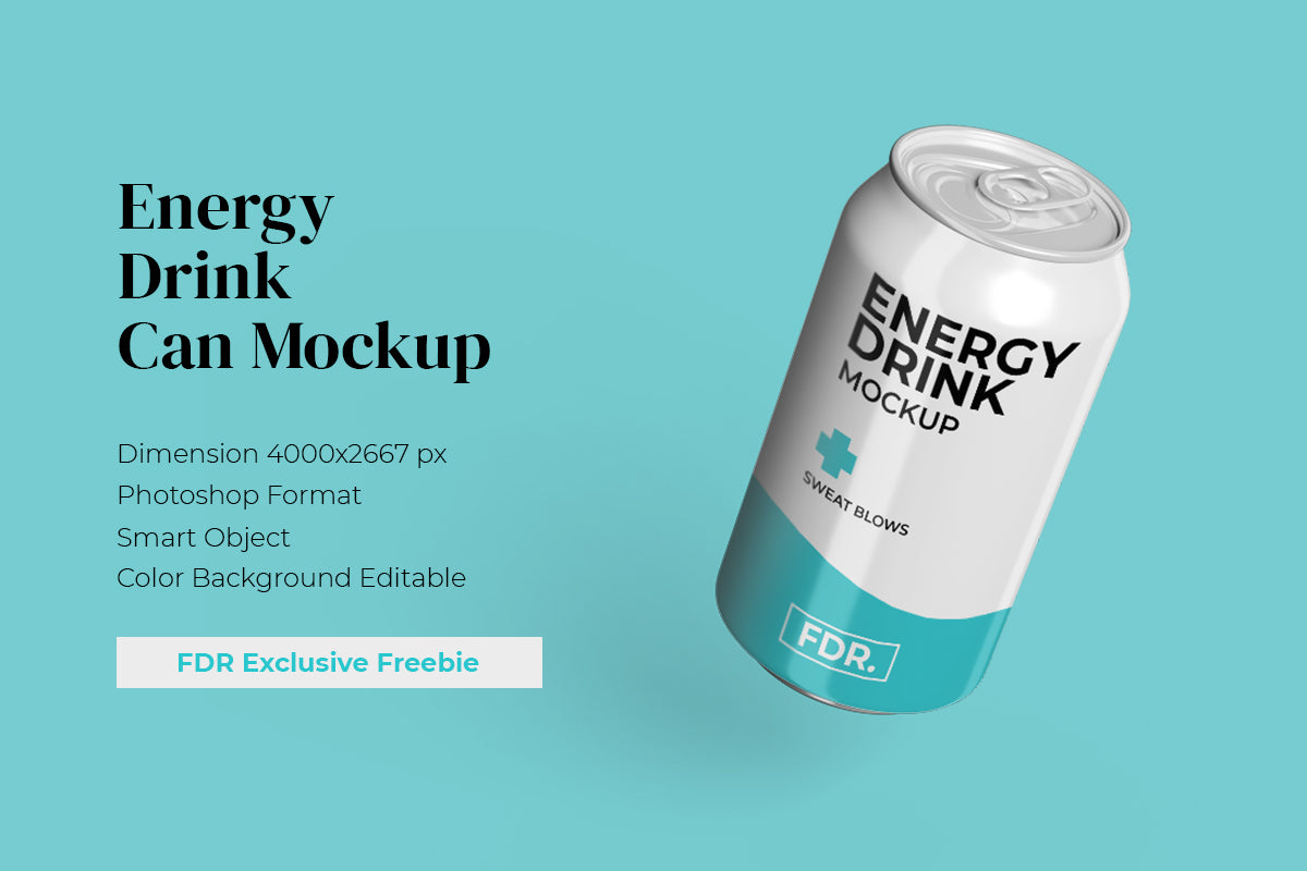 Free Large Soda Can Mockup