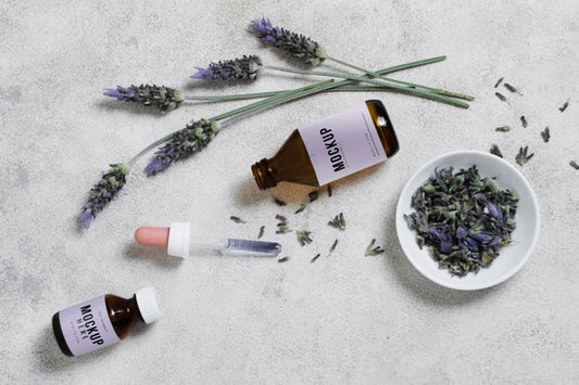 Free Lavender Serum On Table Psd