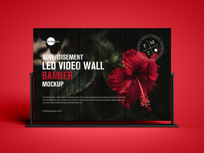 Free Led Video Wall Banner Mockup