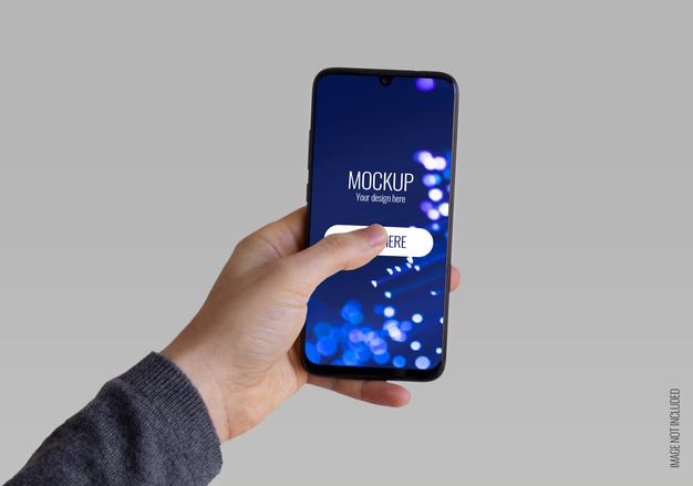 Free Left Hand Holding Smartphone Mockup Psd