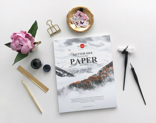 Free Letter Size Texture Paper Mockup For Branding