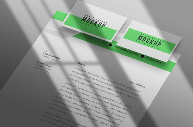 Free Letterhead And Business Card Mockup Psd Psd