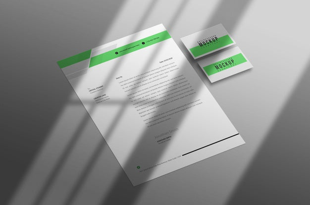 Free Letterhead And Business Card Mockup Psd Psd