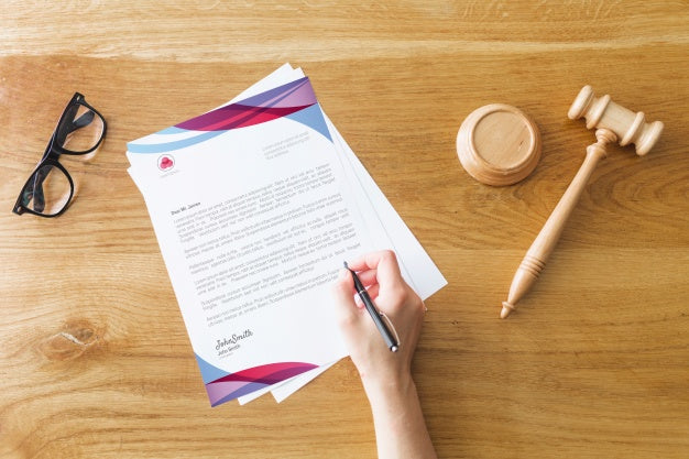 Free Letterhead Mockup With Law Concept Psd