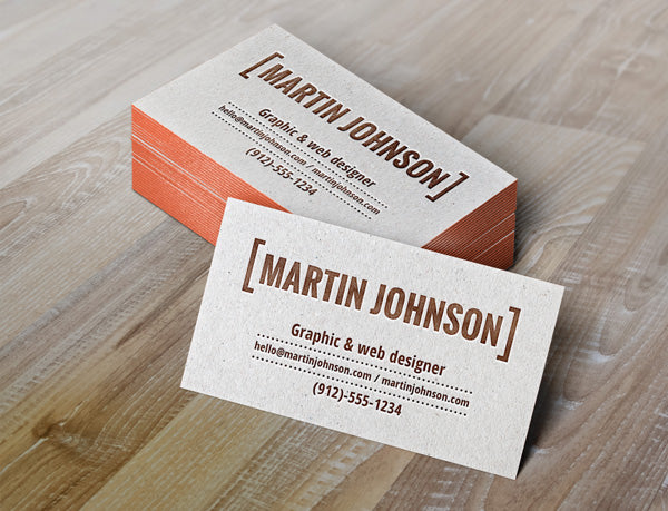 Free Letterpress Business Cards Mockup