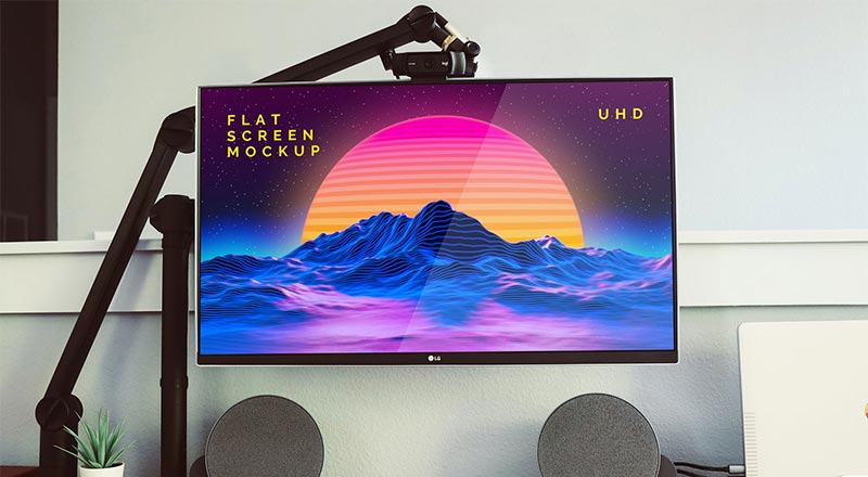 Free Lg Flat Screen Monitor Mockup Psd