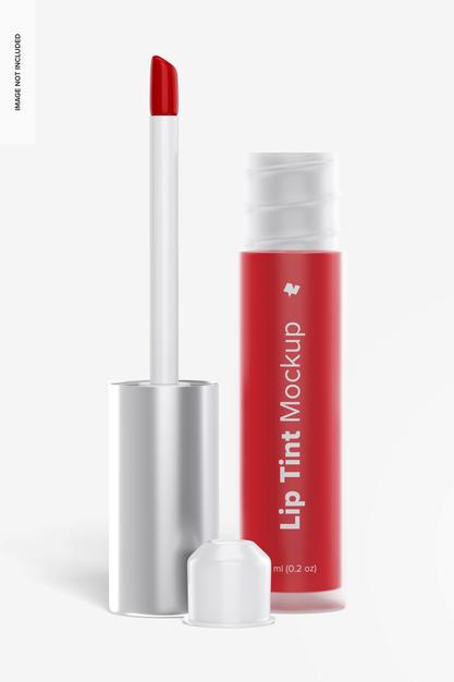 Free Lip Tint Tube Mockup, Opened Psd