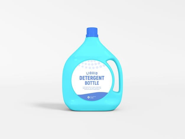 Free Liquid Detergent Bottle Packaging Mockup Psd