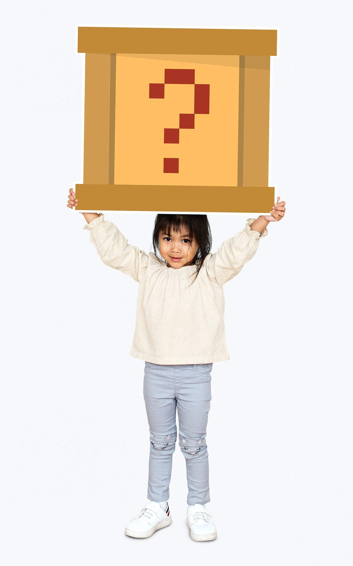 Free Little Girl Holding A Question Box