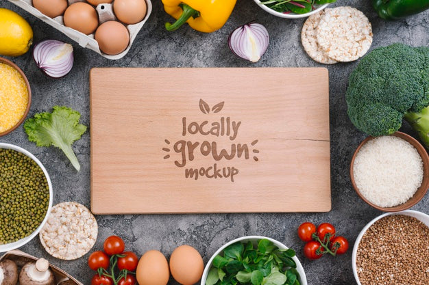 Free Locally Grown Vegan Food Mock-Up Psd