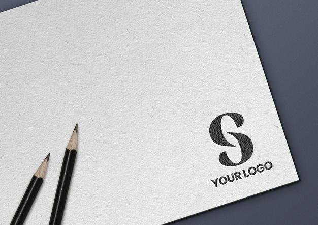 Free Logo Mockup Drawn In Pencil Psd