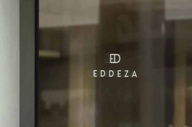 Free Logo Mockup Luxury Window Sign Green Wall Psd