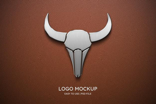 Free Logo Mockup On Brown Leather Psd