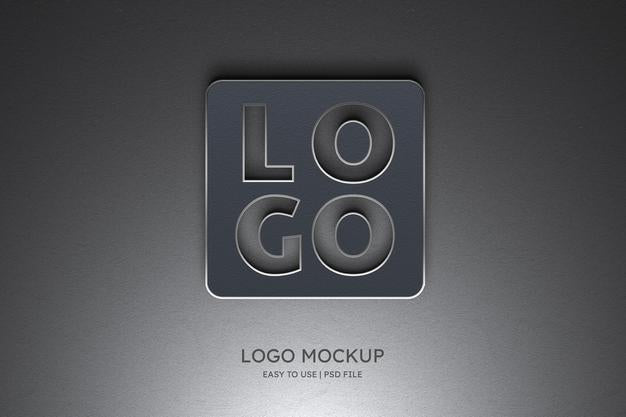 Free Logo Mockup On The Grey Wall Psd