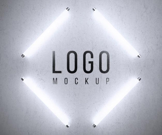 Free Logo Mockup With Lights Psd