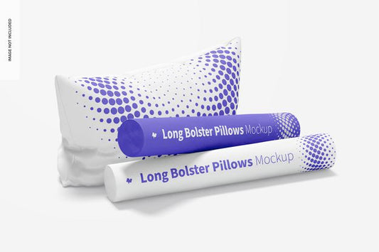 Free Long Bolster Pillows Mockup, Perspective Psd