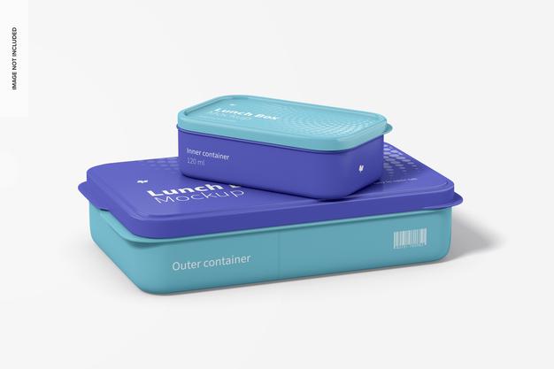 Free Lunch Boxes Mockup Psd