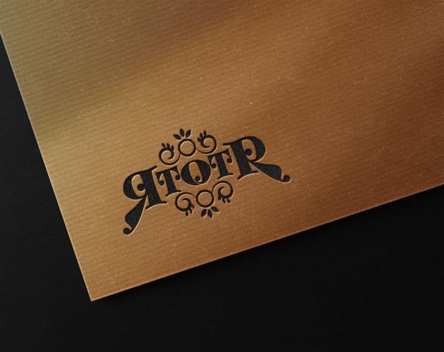 Free Luxury Embossed Logo Mockup On Cardboard Psd