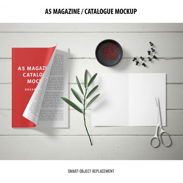 Free Magazine Catalogue Mockup Psd