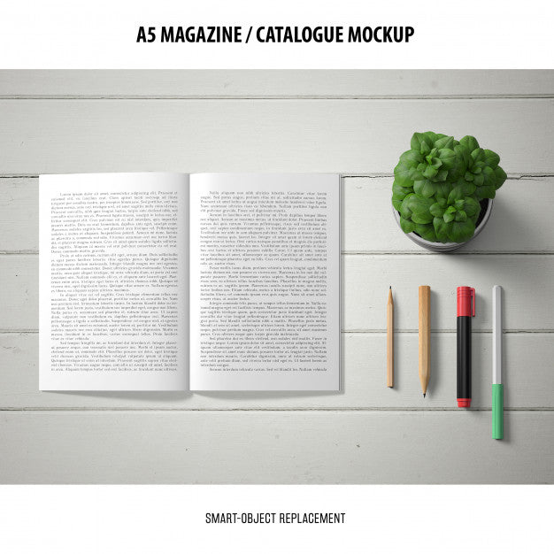 Free Magazine Catalogue Mockup Psd