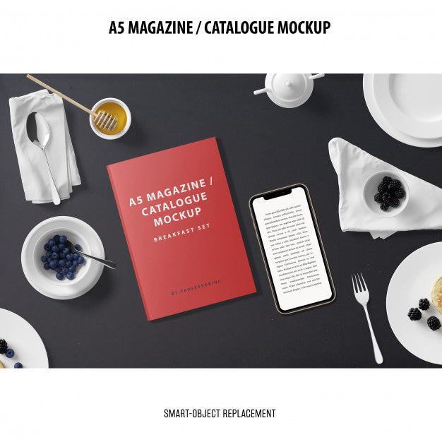 Free Magazine Catalogue Mockup Psd
