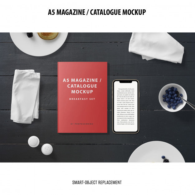 Free Magazine Catalogue Mockup Psd