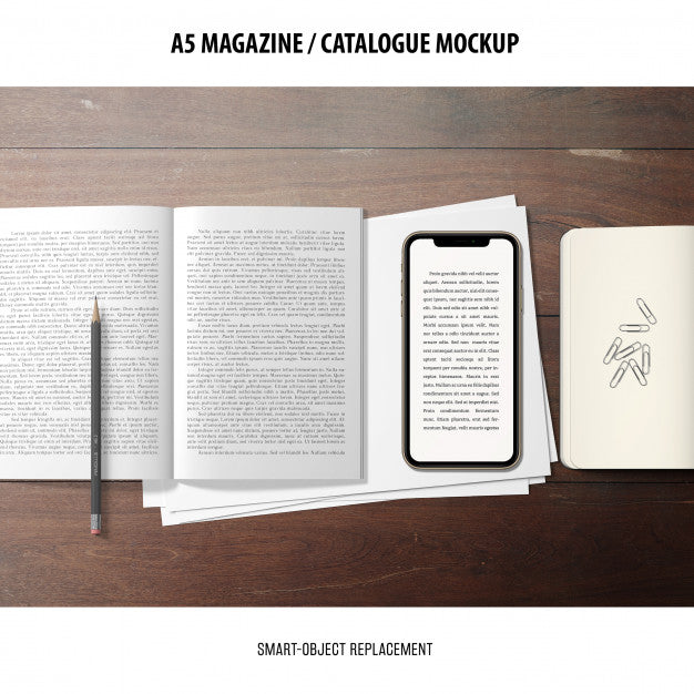 Free Magazine Catalogue Mockup Psd
