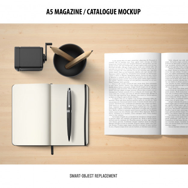 Free Magazine Catalogue Mockup Psd