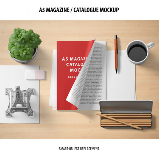 Free Magazine Catalogue Mockup Psd
