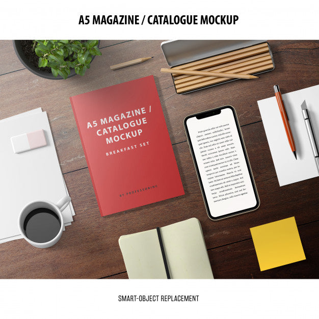 Free Magazine Catalogue Mockup Psd