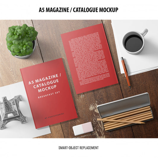 Free Magazine Catalogue Mockup Psd