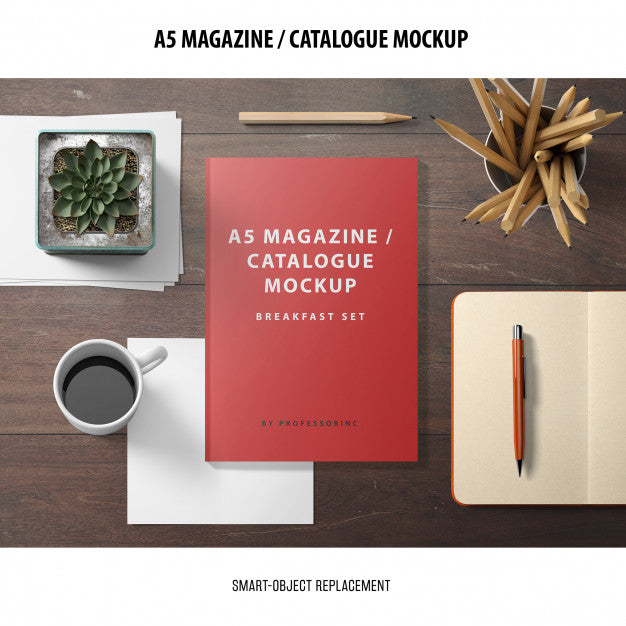 Free Magazine Catalogue Mockup Psd