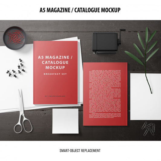 Free Magazine Catalogue Mockup Psd