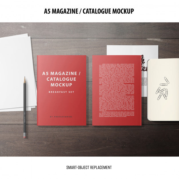 Free Magazine Catalogue Mockup Psd