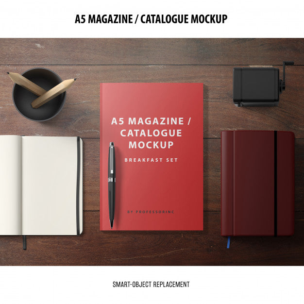 Free Magazine Catalogue Mockup Psd