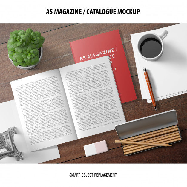 Free Magazine Catalogue Mockup Psd