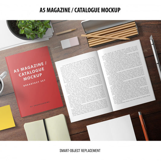 Free Magazine Catalogue Mockup Psd