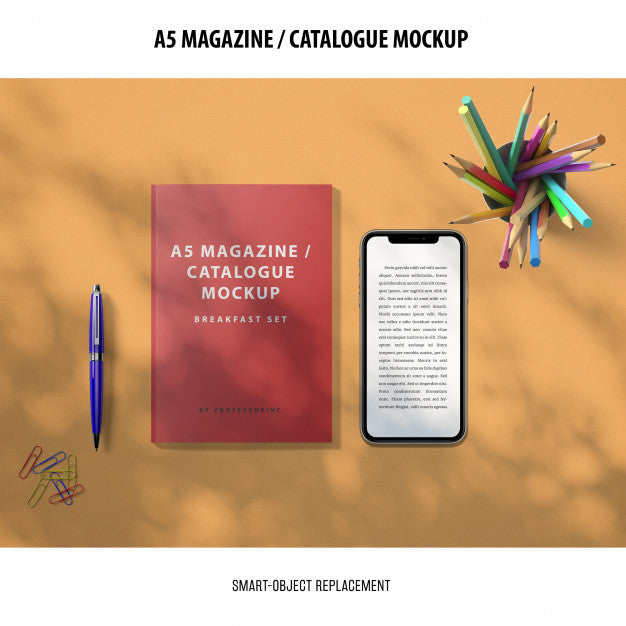 Free Magazine Catalogue Mockup Psd