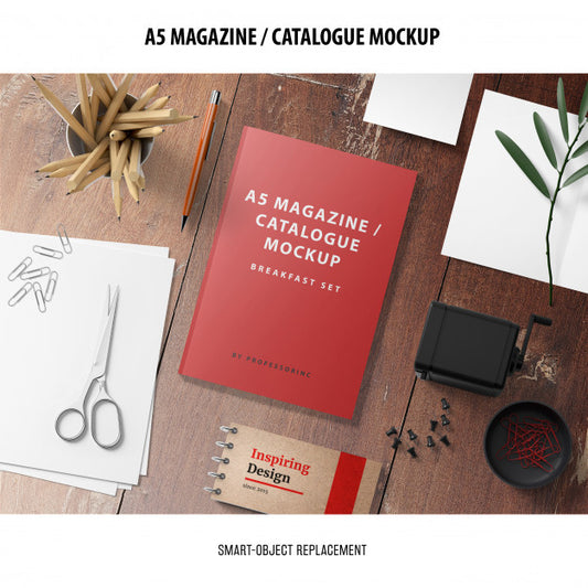 Free Magazine Catalogue Mockup Psd