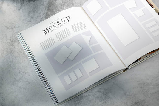 Free Magazine Layout Mockup On The Floor Psd