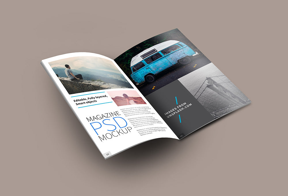 Free Open Magazine PSD Mockup