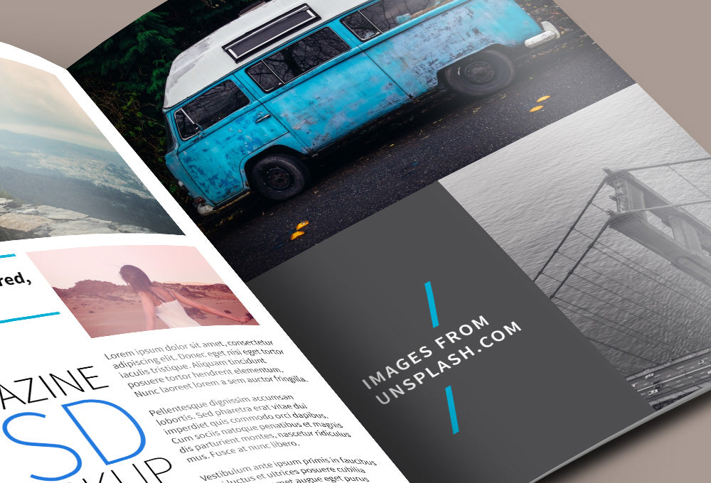 Free Open Magazine PSD Mockup