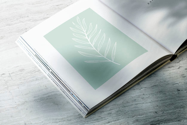 Free Magazine Mockup With A Leaf Psd