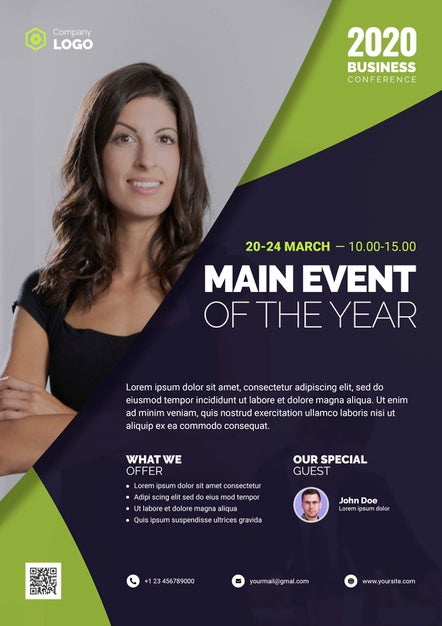 Free Main Event Of The Year With Businesswoman Psd