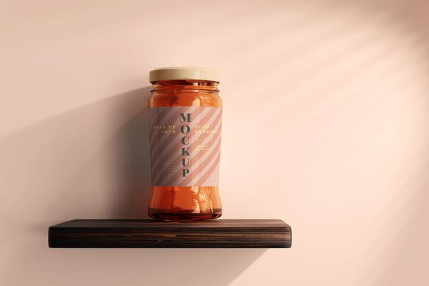 Free Marmalade Glass Jar Mockup Psd