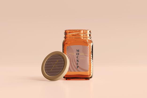 Free Marmalade Glass Jar Mockup Psd